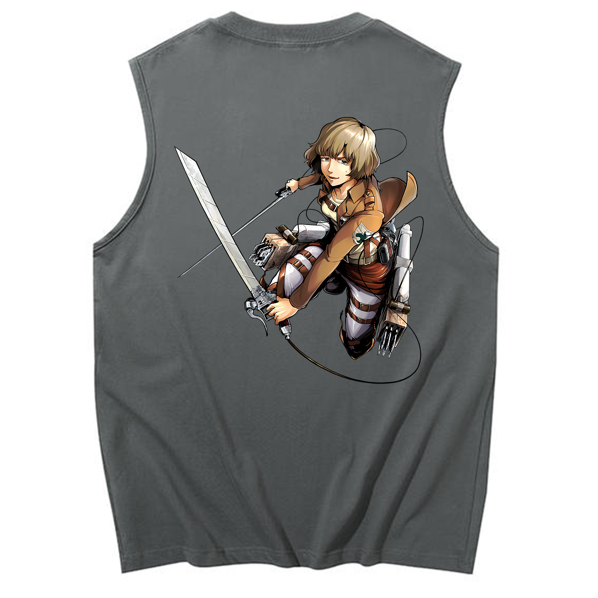 （画像用） 進撃の巨人 ヒツチ Attack on Titan Hitch コットン100％タンクトップ（背面プリント）